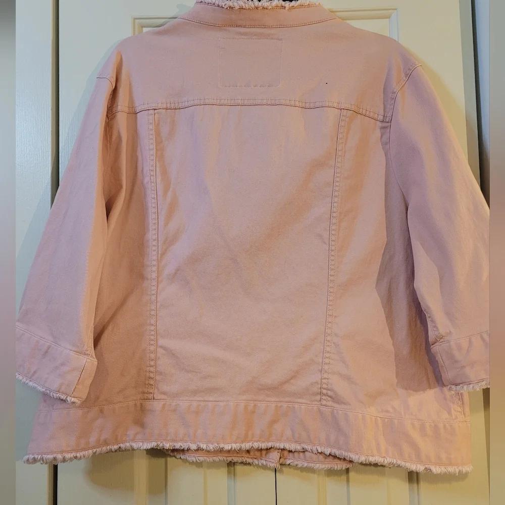 Cherokee Heritage pink denim 3/4 sleeve jacket 2XL - Picture 4 of 5